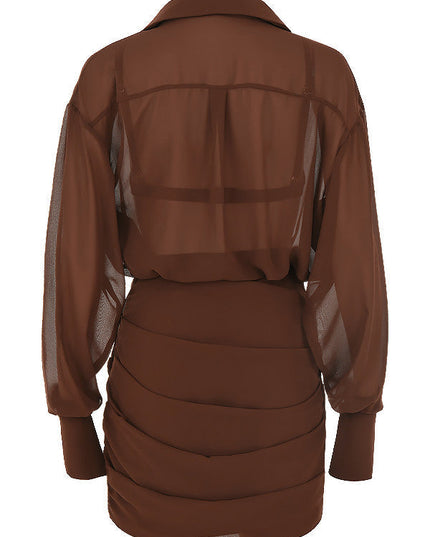 Chiffon shirtjurk en bijpassende beha