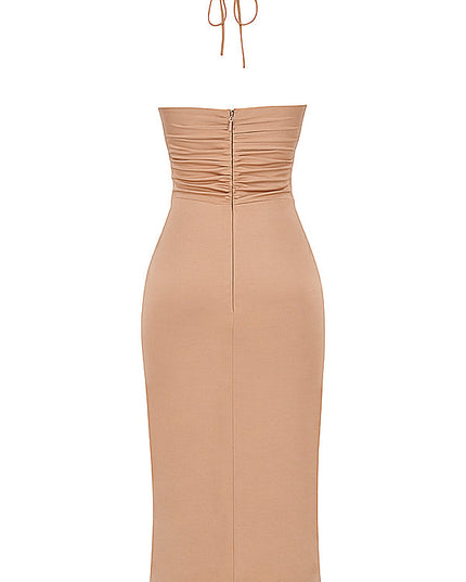 Slim fit midi-jurk met uitsparingen