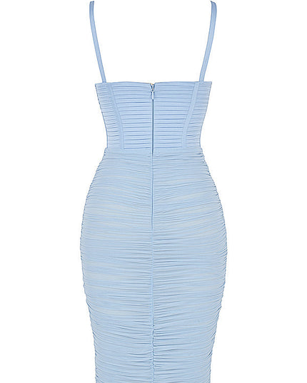 Geplooide maxi-jurk korset