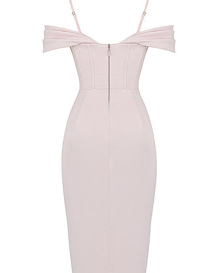 Blush off shoulder korsetjurk