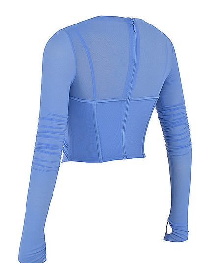 Blauw korset met asymmetrische snit