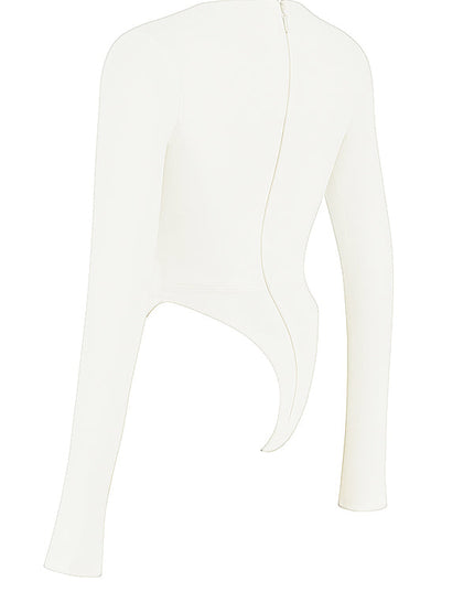 Wit elegant bodysuit met uitsparing