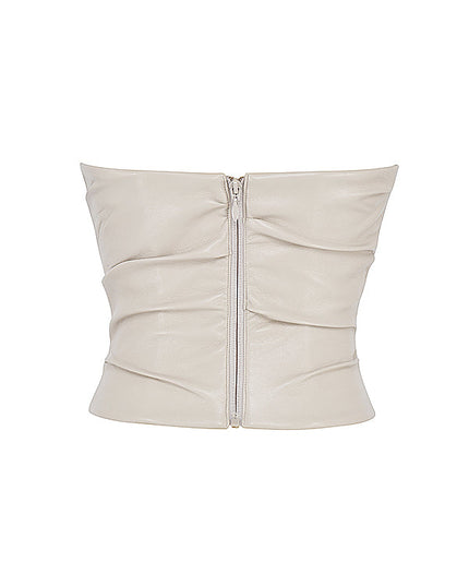 Strapless korset van biologisch leer