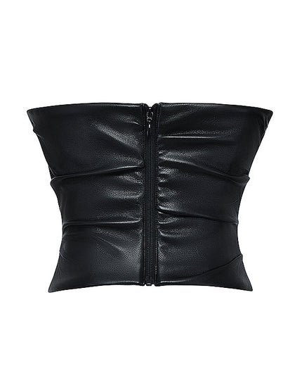 Strapless korset van biologisch leer