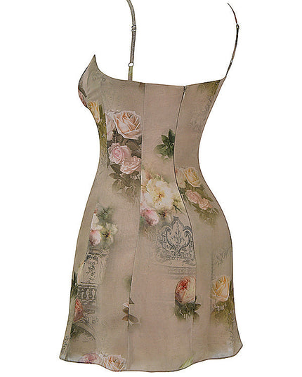 Vintage mini-jurk met bloemenprint