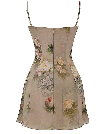 Vintage mini-jurk met bloemenprint