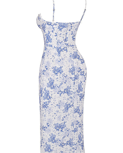 Print korset midi zomerjurk