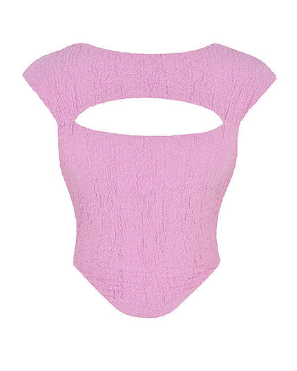 Roze uitsparing korset met minirok