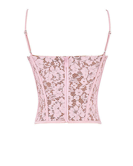 Korset met roze kant