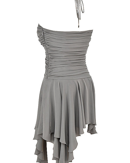 Smokey asymmetrische mini-jurk