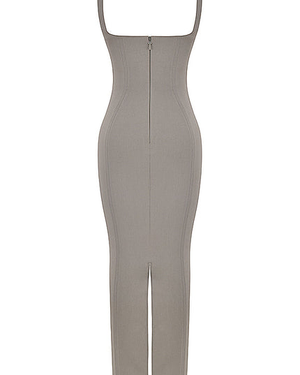Rokerige bodycon lange jurk