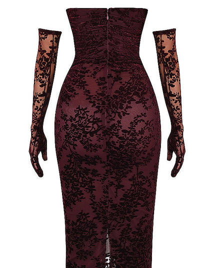 Zwarte strapless elegante korsetjurk
