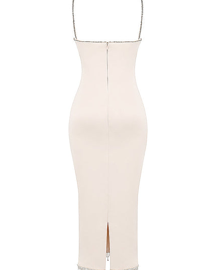 Lange jurk met kristallen details