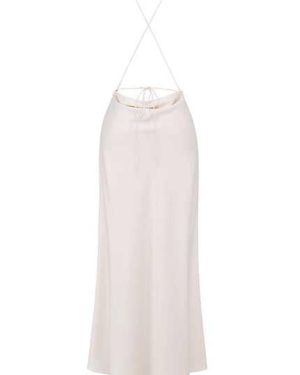 Luxe jurk zonder rug en lage split