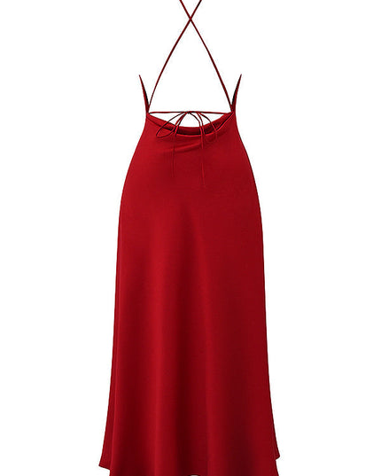 Luxe jurk zonder rug en lage split