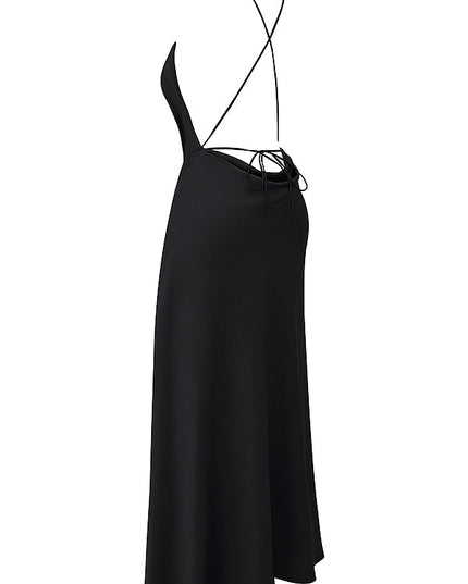 Luxe jurk zonder rug en lage split