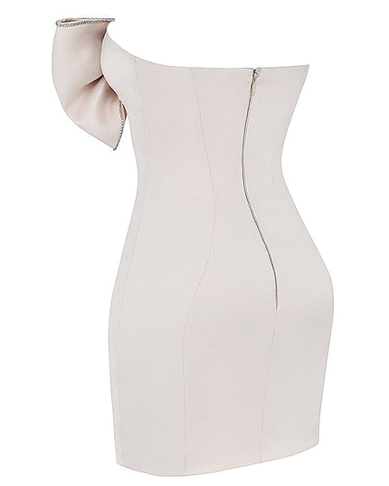 Strapless mini-jurk met elegante strik
