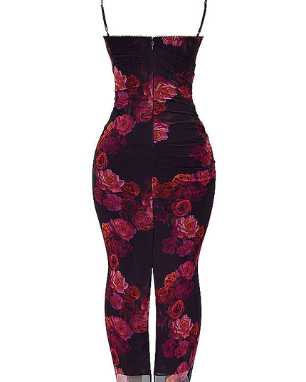 Romantische lange jurk met bloemenprint