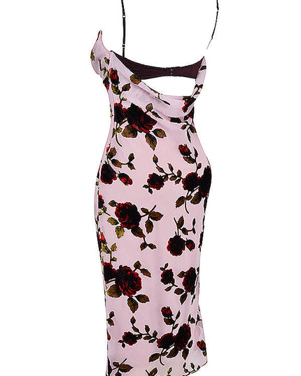 Melisa midi-jurk met rozenprint
