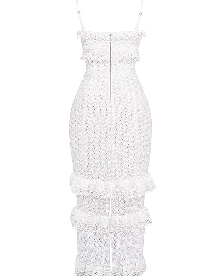 Witte maxi-jurk met borduurwerk