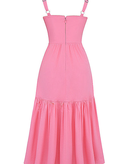 Roze Franse roze mini-zomerjurk