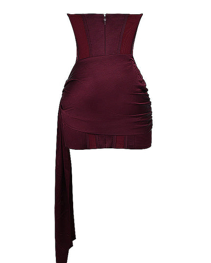 Strapless satijnen korsetjurk