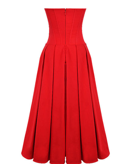 Strapless maxi-jurk met ballerina's