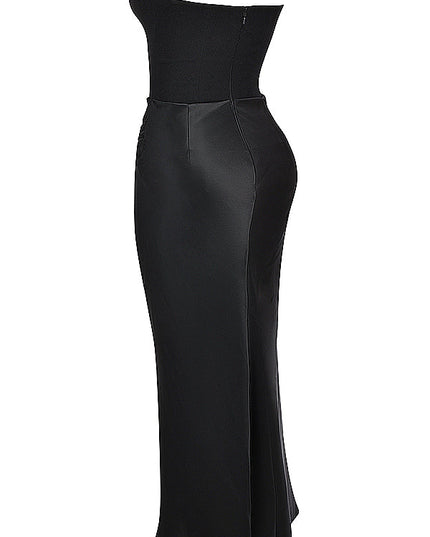 Strapless maxi-jurk met top