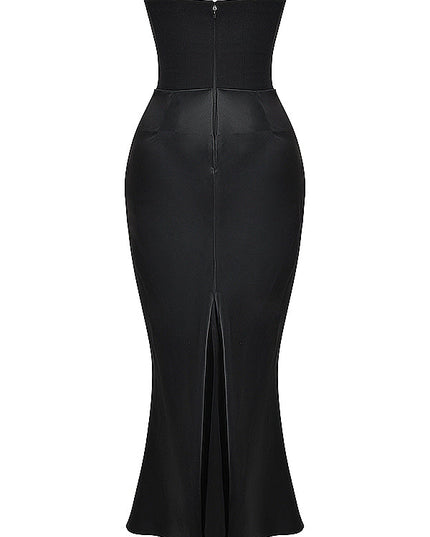 Strapless maxi-jurk met top