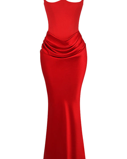 Strapless maxi-jurk met top