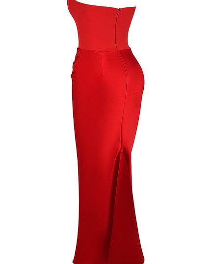 Strapless maxi-jurk met top
