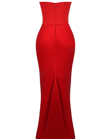 Strapless maxi-jurk met top