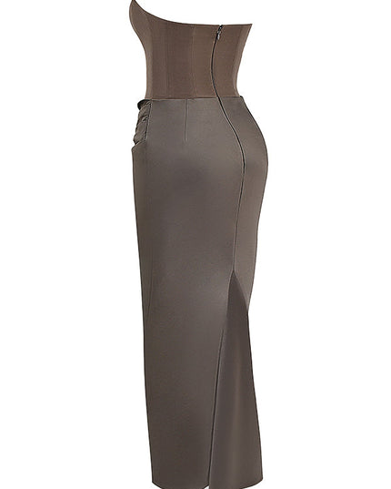 Strapless maxi-jurk met top