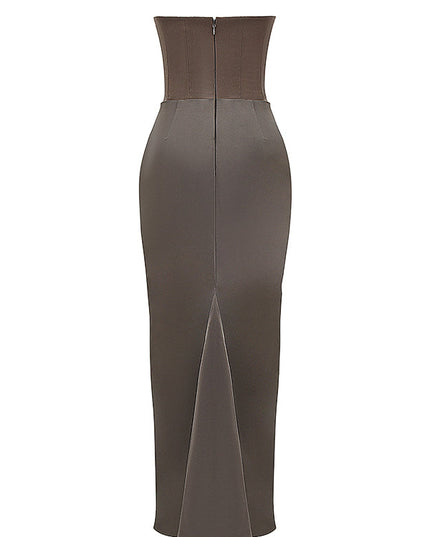Strapless maxi-jurk met top