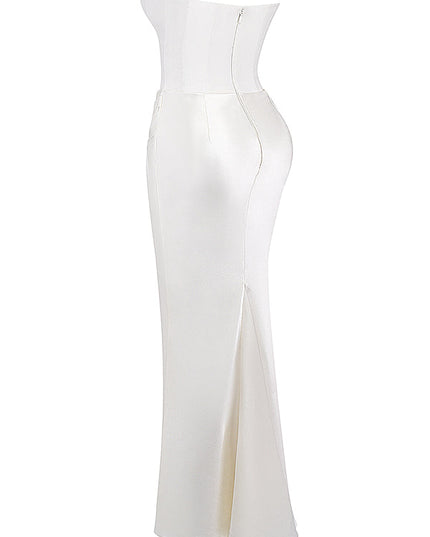 Strapless maxi-jurk met top