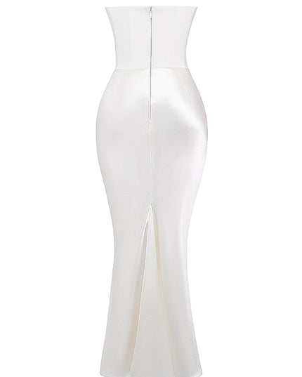 Strapless verfijnde maxi-jurk