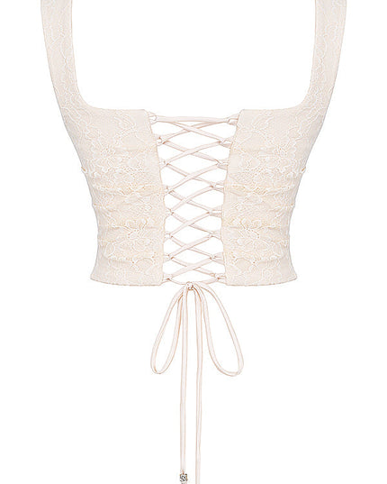 Elegante set met korset en getextureerde rok