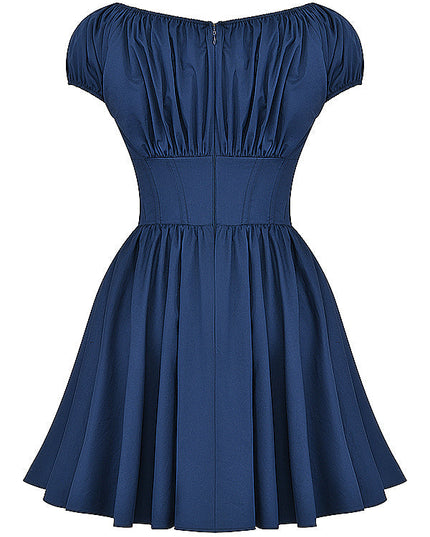 Elegante Franse marineblauwe mini-jurk