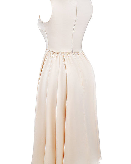 Crèmekleurige casual medium jurk