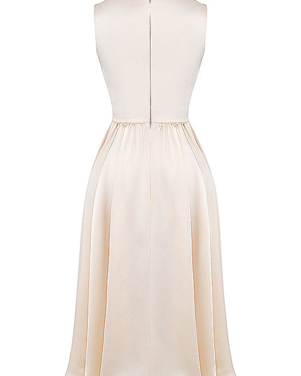Crèmekleurige casual medium jurk