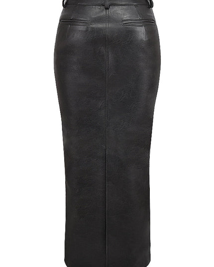 Cropped top van imitatieleer met lange rok