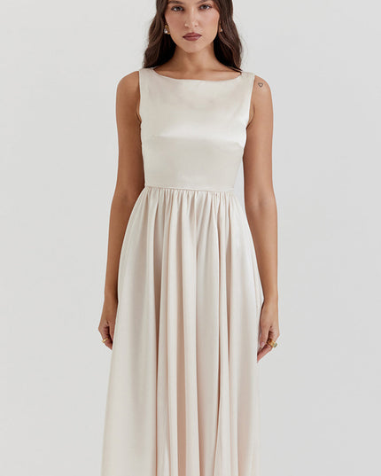 Crèmekleurige casual medium jurk