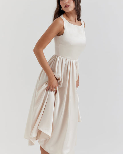 Crèmekleurige casual medium jurk