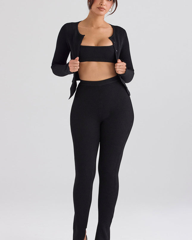Gebreide blouse met smalle broek