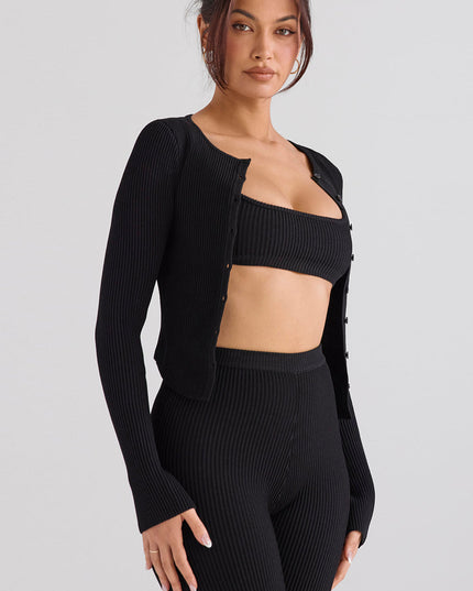 Gebreide blouse met smalle broek
