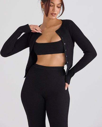Gebreide blouse met smalle broek