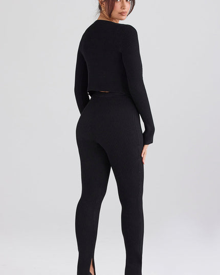 Gebreide blouse met smalle broek