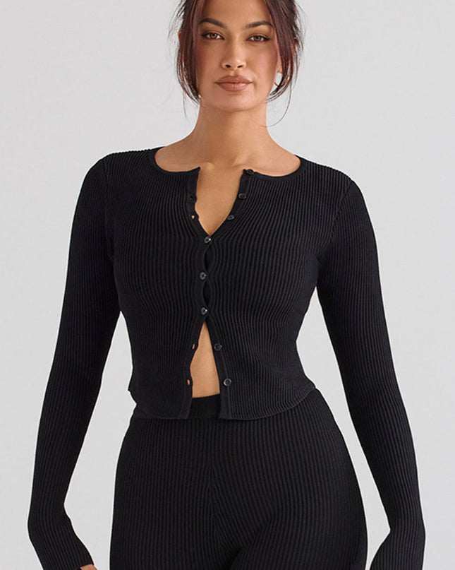 Gebreide blouse met smalle broek