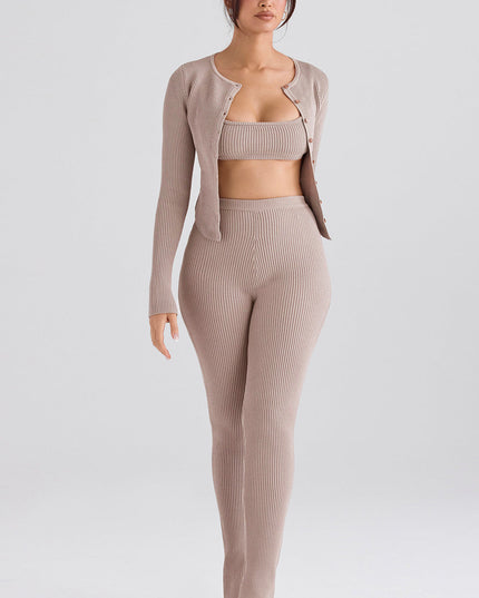 Gebreide blouse met smalle broek