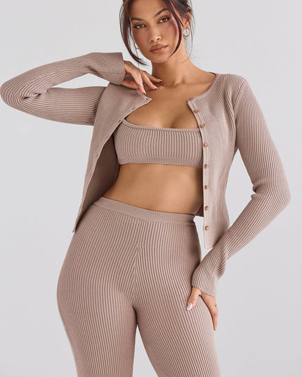 Gebreide blouse met smalle broek